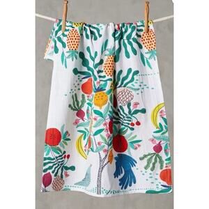 Anthropologie Fruit Tree Dish Towel NWT 21x28 Very rare